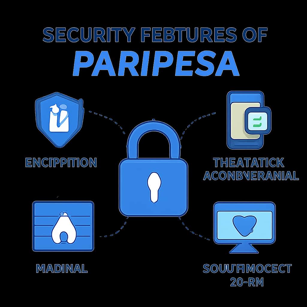 An educational diagram outlining the security measures implemented by Paripesa.