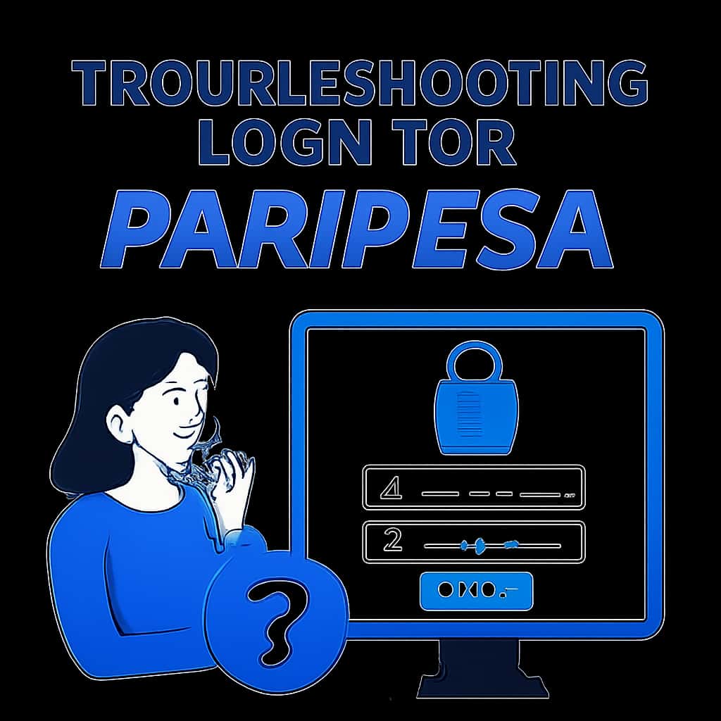 Illustration detailing troubleshooting steps for Paripesa login.